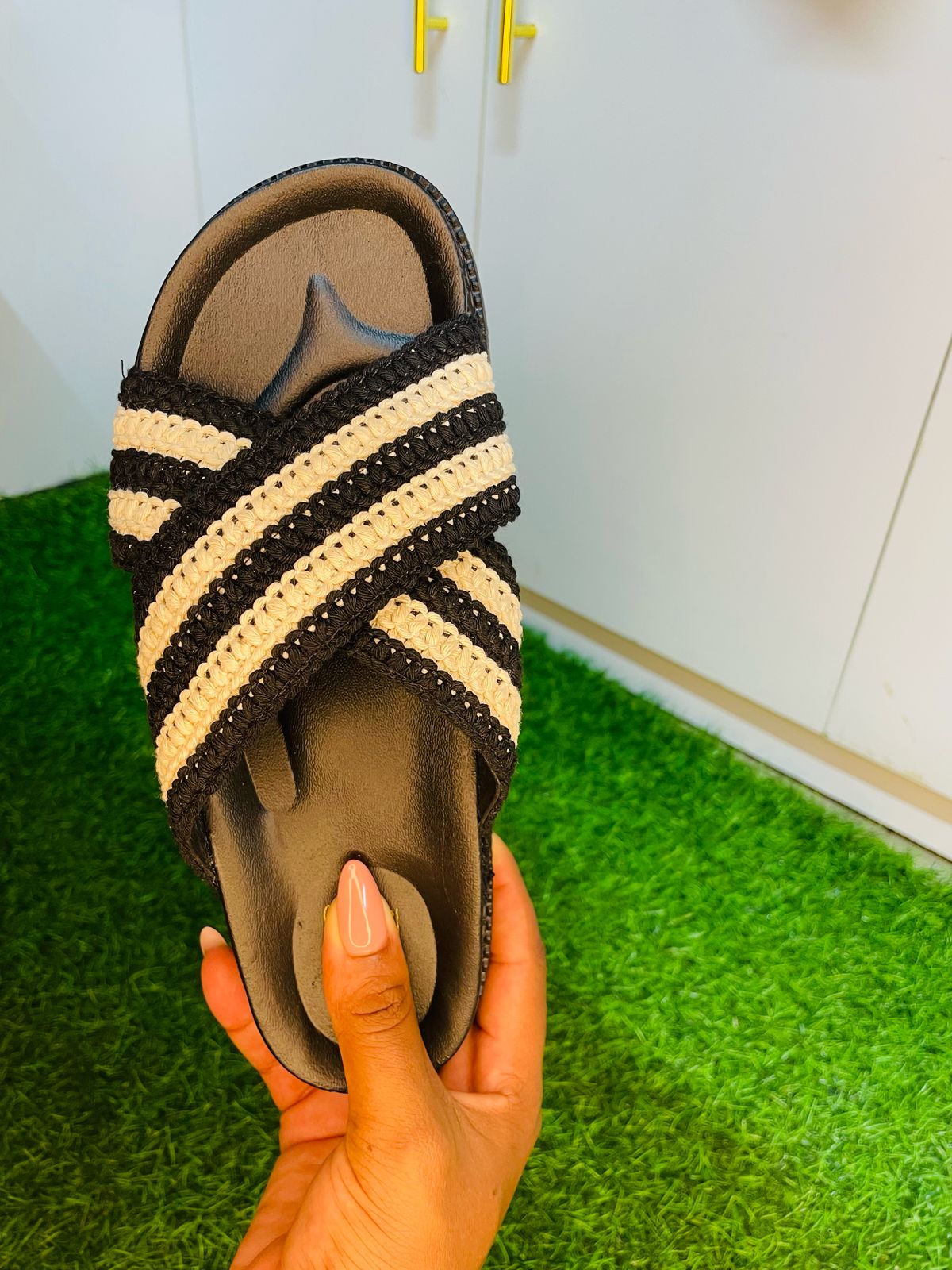 Comfortable Double Sole Woven Strap Women Sandals Slides (Nairobi Fashion)