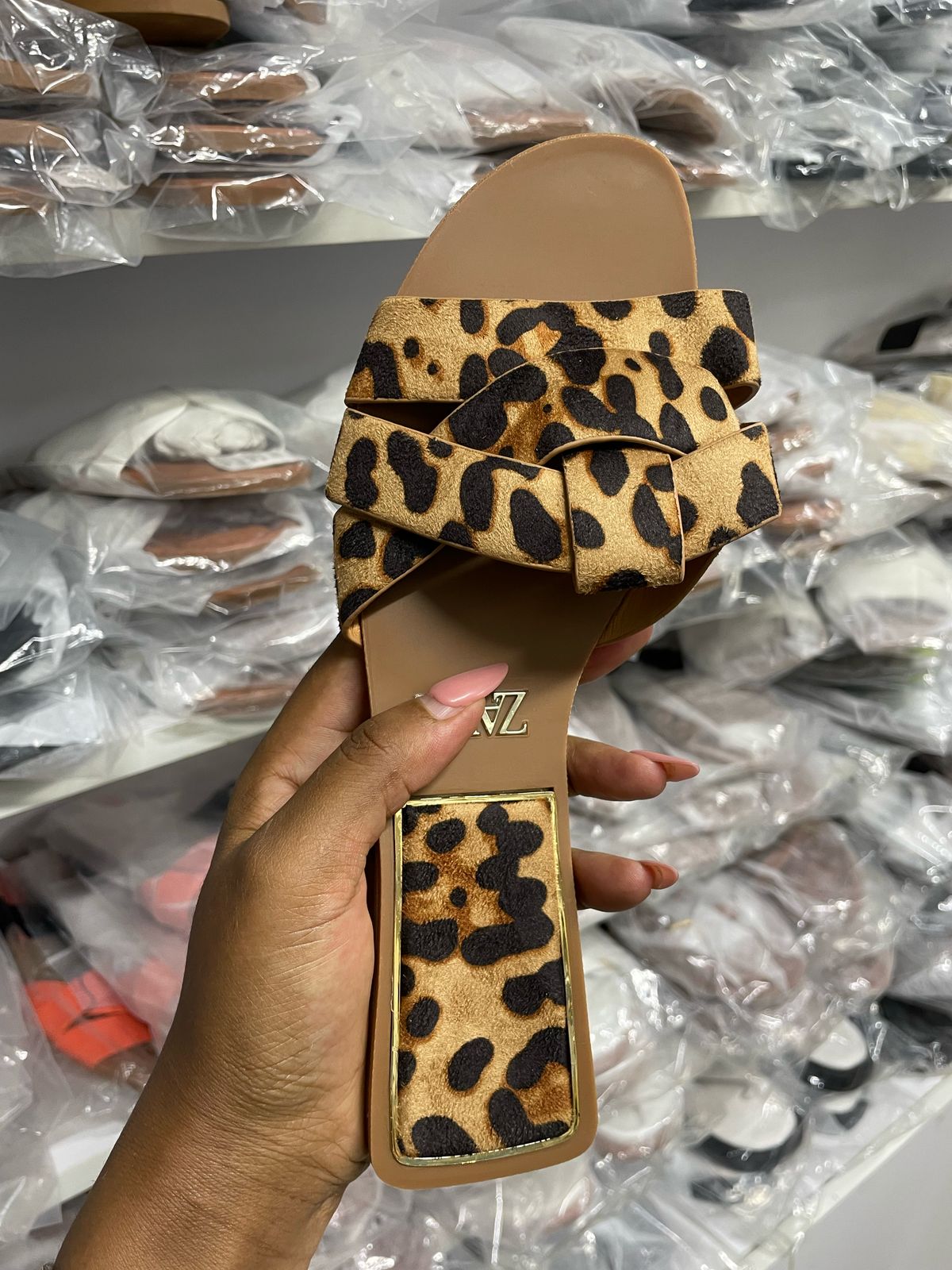 Crisscross Slide Sandals Crisscross (Nairobi Women Fashion) Cheetah