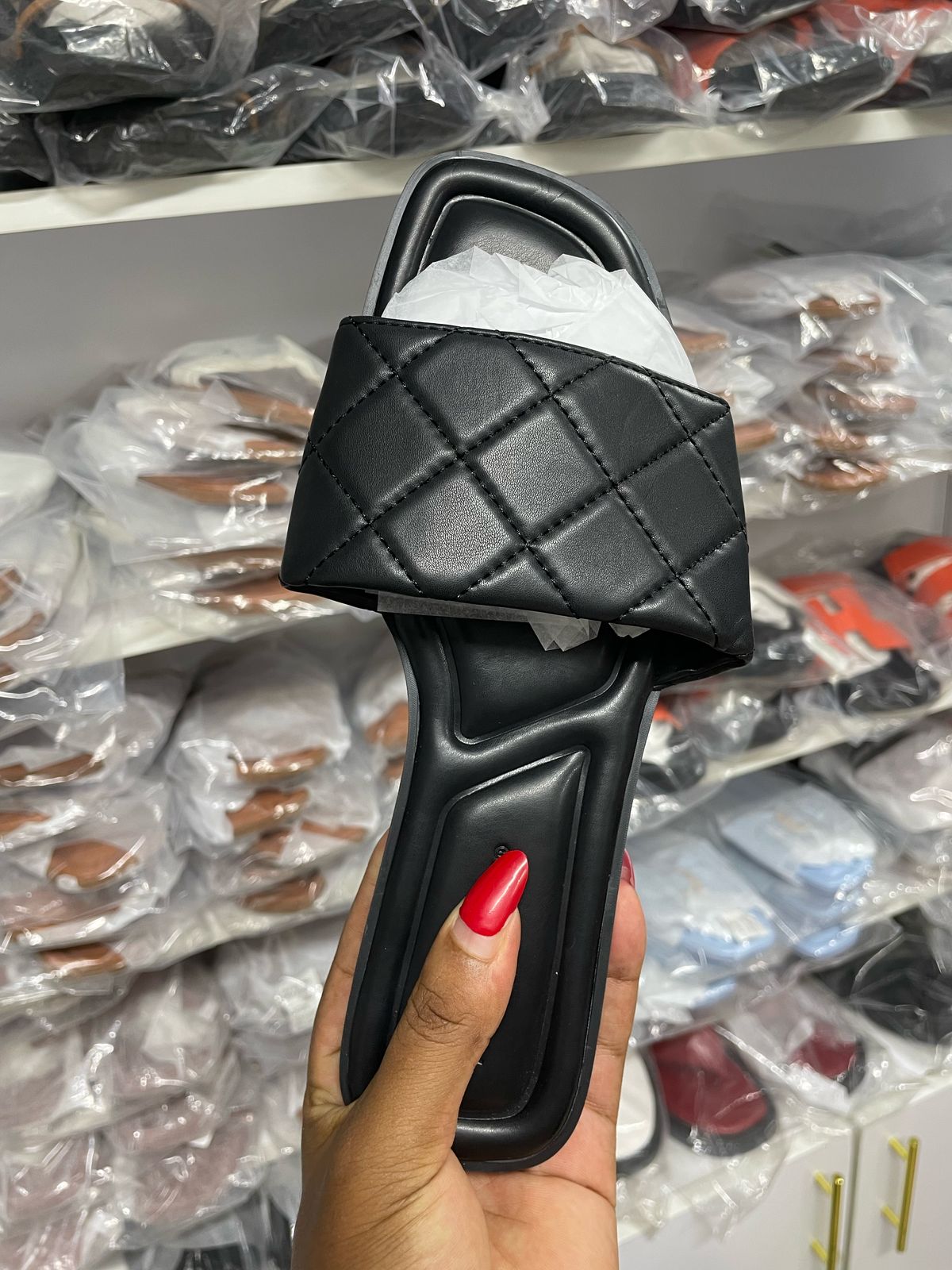Padded Cushioned Slide Sandals (Black Quality Women Sandals)