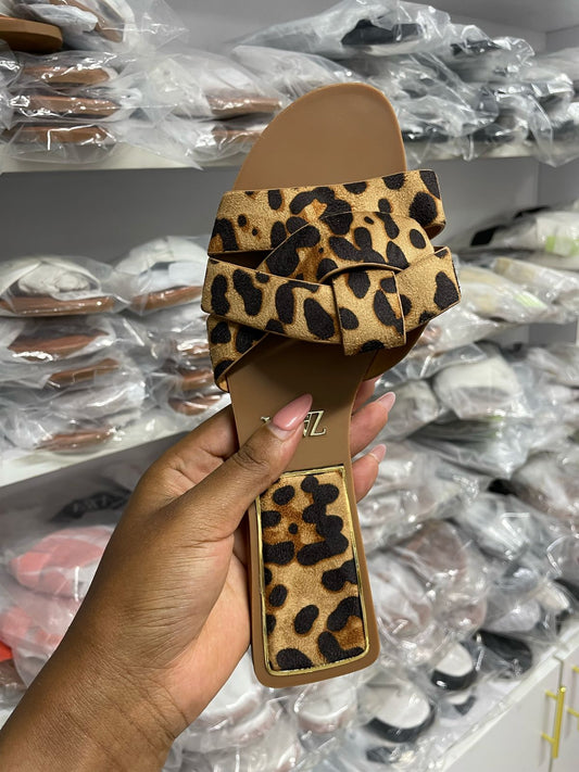 Crisscross Slide Sandals Crisscross (Nairobi Women Fashion) Cheetah