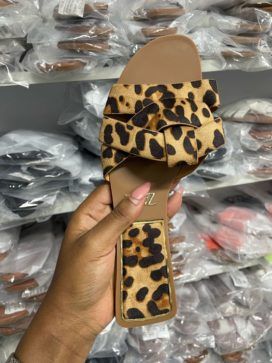 Crisscross Slide Sandals Crisscross (Nairobi Women Fashion) Cheetah