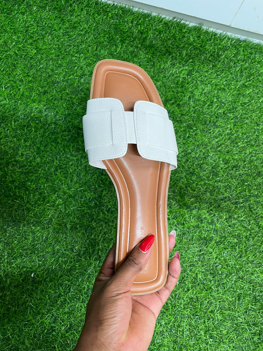 Elegant Square-Toe Cushioned Flat Sandal Summer