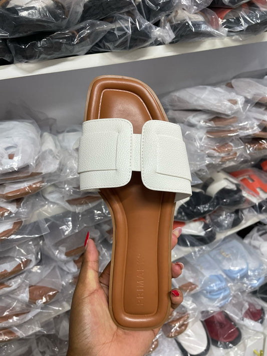 Elegant Square-Toe Cushioned Flat Sandal Summer